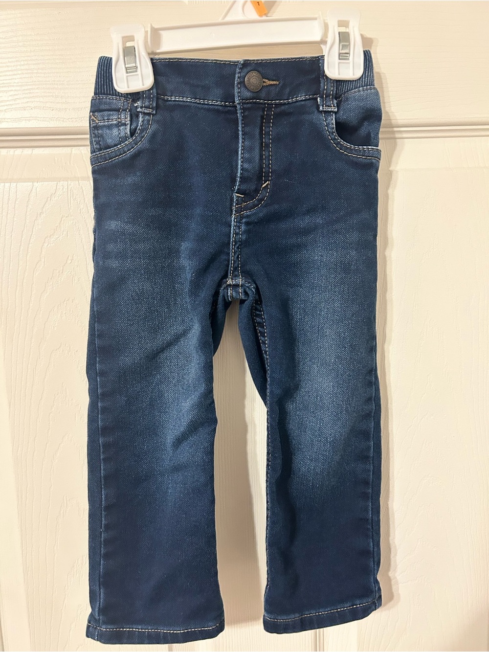 Toddler Boys, Levi's, Indigo Blue Knit Pull On Stretch Denim Pants,  24 months